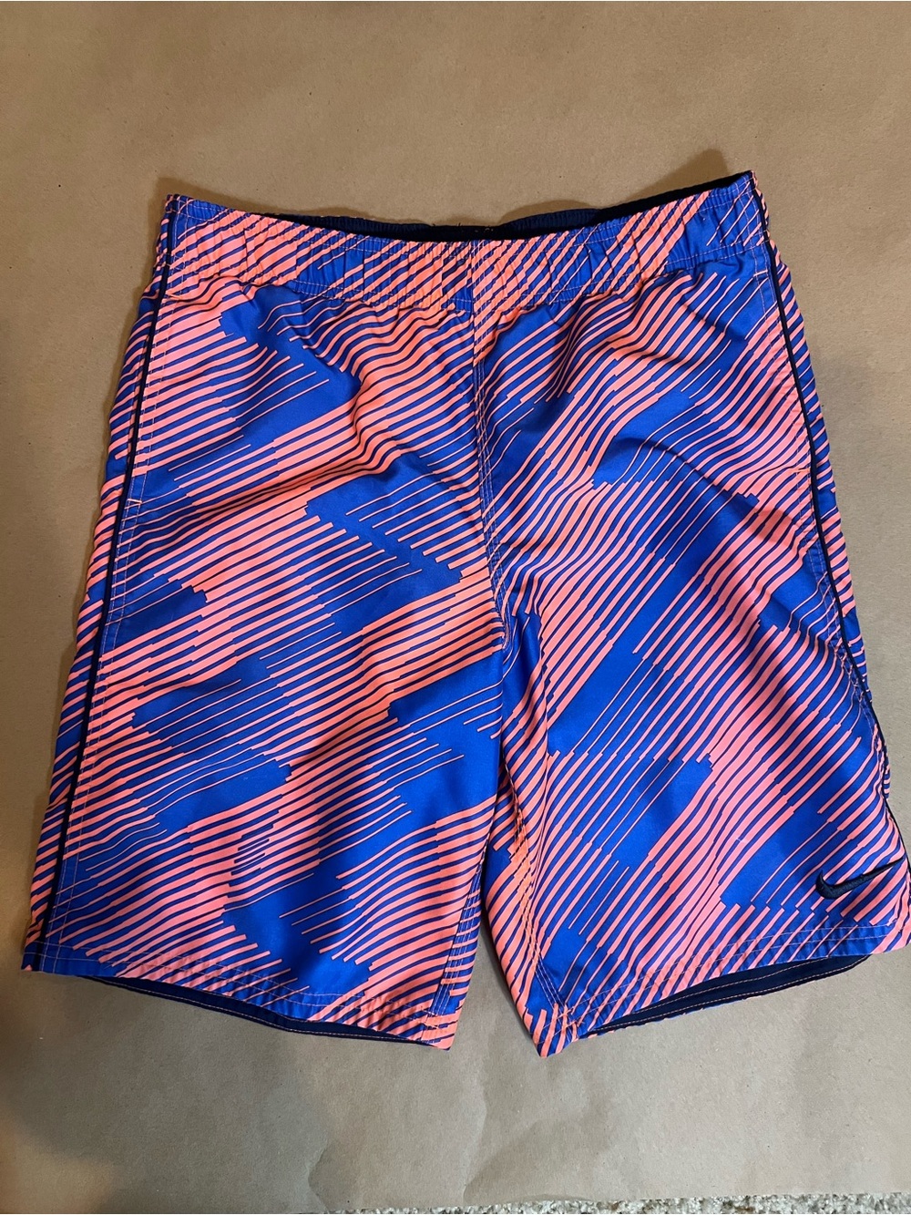 Nike Blue and Orange Swim Shorts